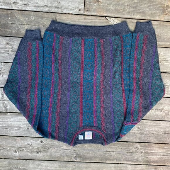 Vintage 1980s Riggins Coogi Style Knit Sweater Medium - Picture 6 of 11